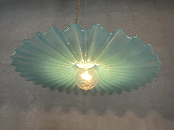 Image 1 of Vintage Kraaglamp - Glas En Porselein