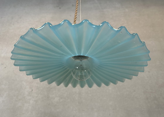 Image 1 of Vintage Kraaglamp - Glas En Porselein