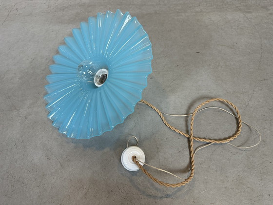 Image 1 of Vintage Kraaglamp - Glas En Porselein