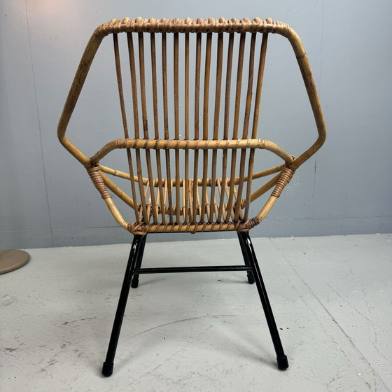 Image 1 of Vintage Rotan Fauteuil ‘Zeshoek’