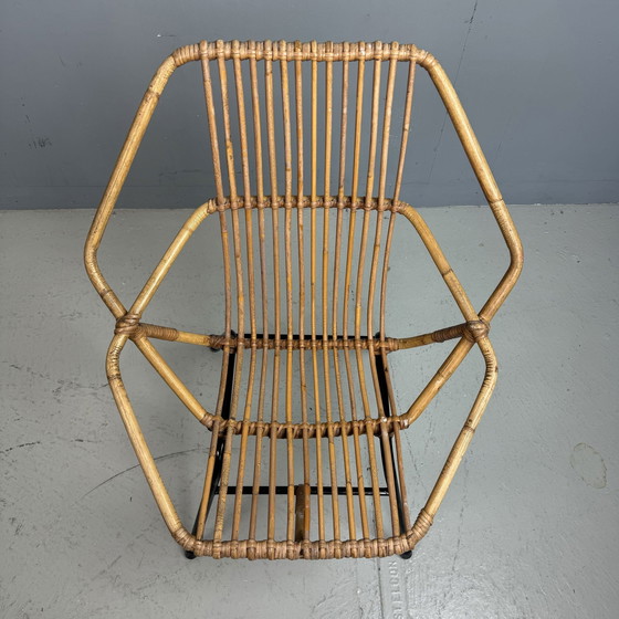 Image 1 of Vintage Rotan Fauteuil ‘Zeshoek’