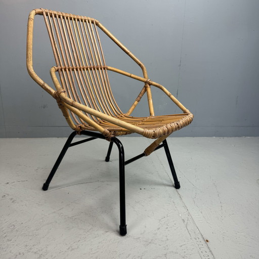 Vintage Rotan Fauteuil ‘Zeshoek’