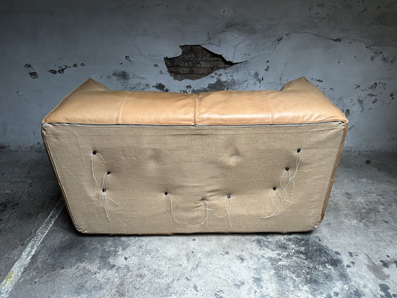 Image 1 of Cognac Leren Le Bambole Sofa Van Mario Bellini Voor B&B Italia, Jaren 70