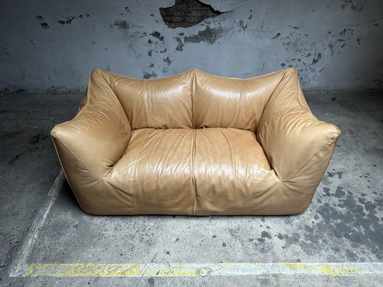 Image 1 of Cognac Leren Le Bambole Sofa Van Mario Bellini Voor B&B Italia, Jaren 70