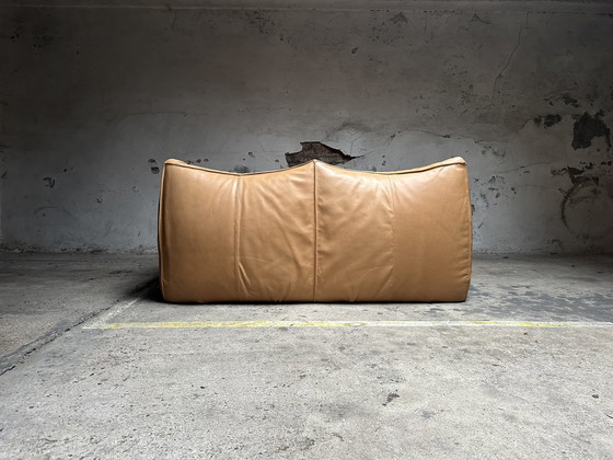 Image 1 of Cognac Leren Le Bambole Sofa Van Mario Bellini Voor B&B Italia, Jaren 70