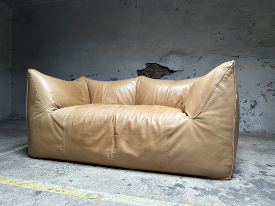 Image 1 of Cognac Leren Le Bambole Sofa Van Mario Bellini Voor B&B Italia, Jaren 70