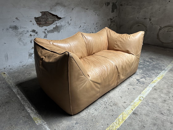 Image 1 of Cognac Leren Le Bambole Sofa Van Mario Bellini Voor B&B Italia, Jaren 70