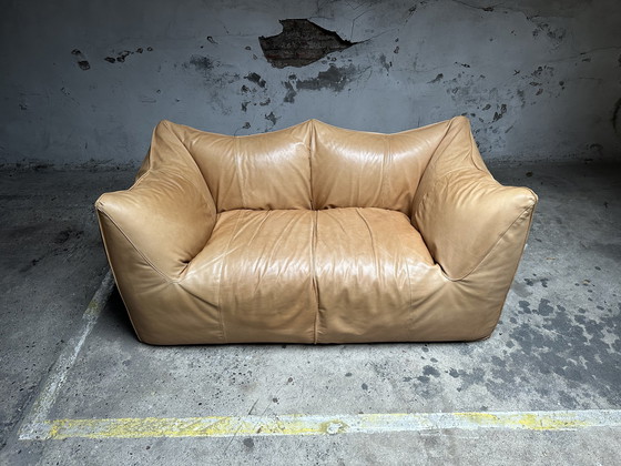 Image 1 of Cognac Leren Le Bambole Sofa Van Mario Bellini Voor B&B Italia, Jaren 70