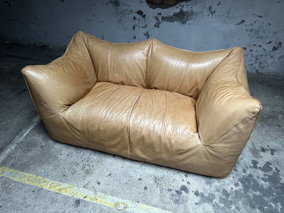 Image 1 of Cognac Leren Le Bambole Sofa Van Mario Bellini Voor B&B Italia, Jaren 70