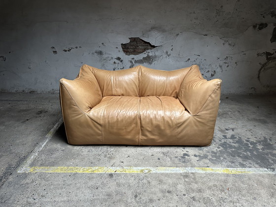 Image 1 of Cognac Leren Le Bambole Sofa Van Mario Bellini Voor B&B Italia, Jaren 70