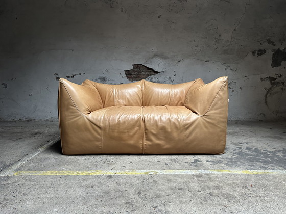 Image 1 of Cognac Leren Le Bambole Sofa Van Mario Bellini Voor B&B Italia, Jaren 70