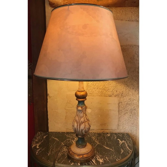 Image 1 of Venetiaanse vintage lamp in verguld hout, 1970