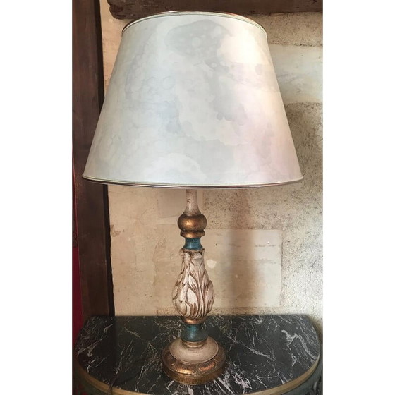 Image 1 of Venetiaanse vintage lamp in verguld hout, 1970