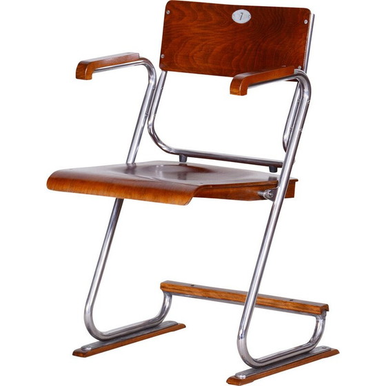 Image 1 of Vintage Bauhaus klapstoel in beuken multiplex, Tsjechië 1930