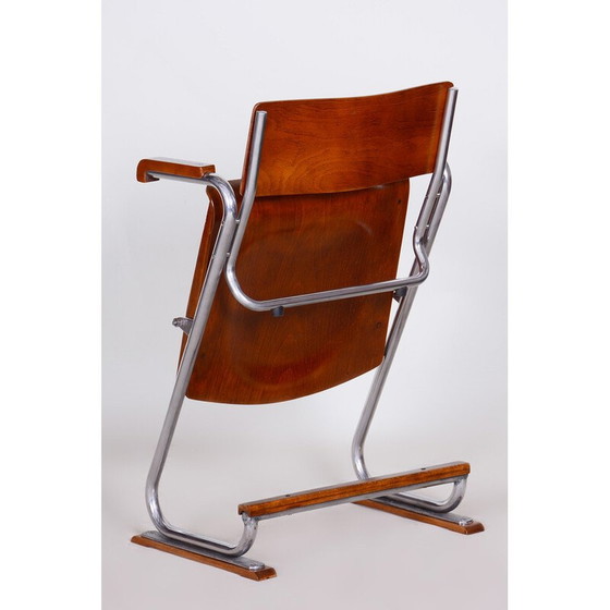 Image 1 of Vintage Bauhaus klapstoel in beuken multiplex, Tsjechië 1930