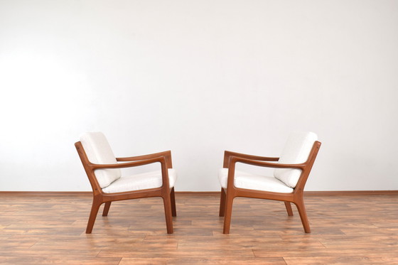 Image 1 of Mid Century Deense Teakhouten Loungestoelen Door Ole Wanscher Voor Cado, 1960S, Set Van 2