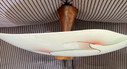 Vintage glazen teak plafonnière