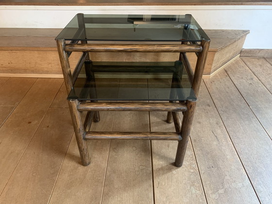 Image 1 of Vintage Salontafel Met Bijzettafeltjes