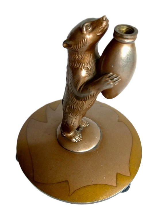 Image 1 of Art Deco sculptuur Beer met honingpot