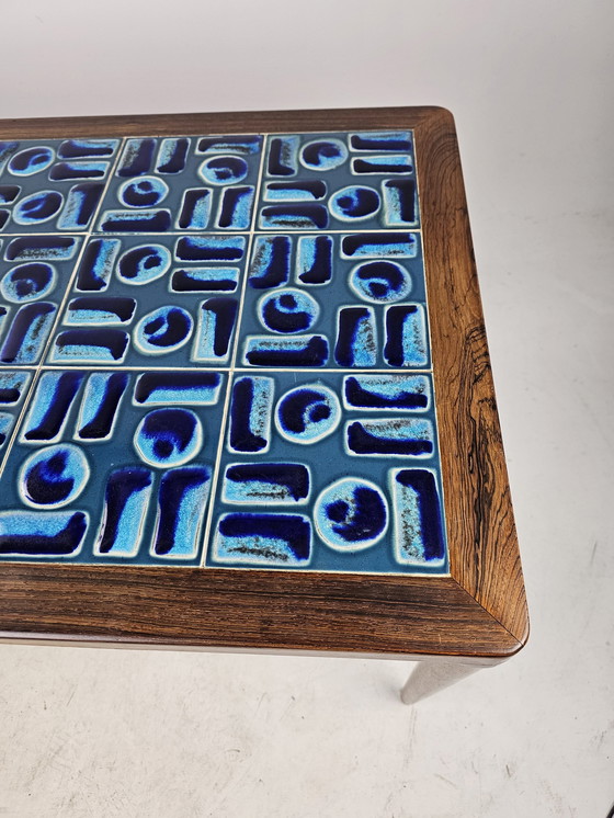 Image 1 of Salontafel Pallisander En Blauw Keramiek Deens Design 