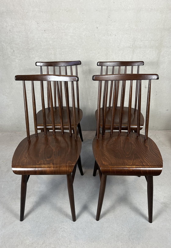 Image 1 of 4x Vintage spijlenstoelen