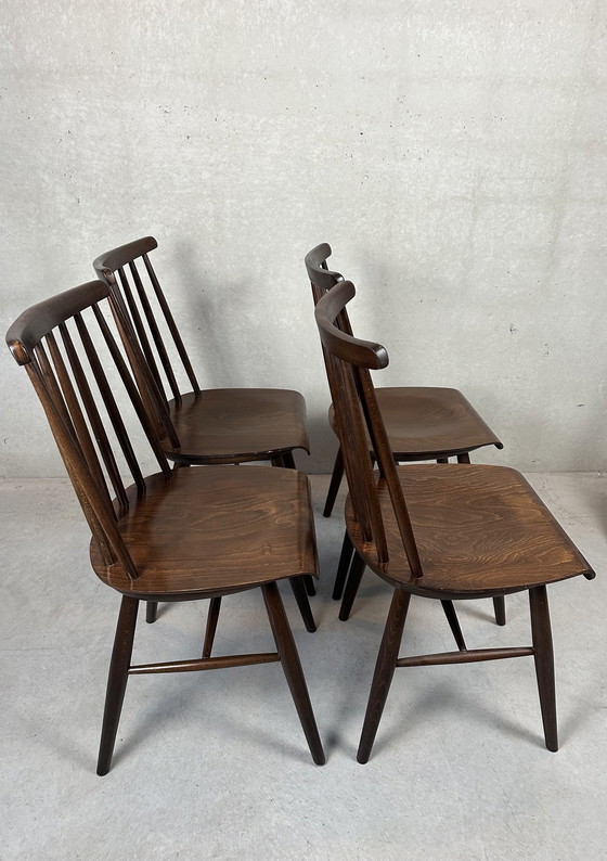Image 1 of 4x Vintage spijlenstoelen