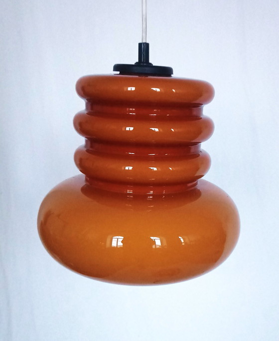 Image 1 of Peill en Putzler oranje glazen space age hanglamp