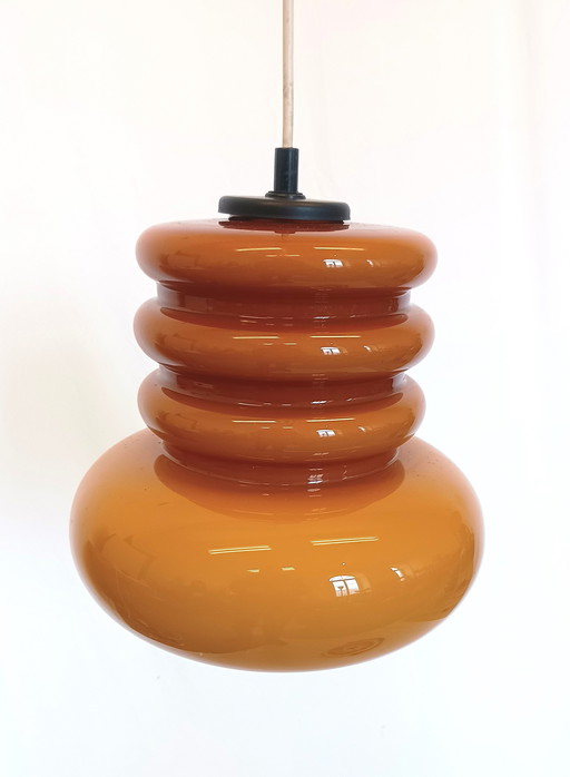 Peill en Putzler oranje glazen space age hanglamp