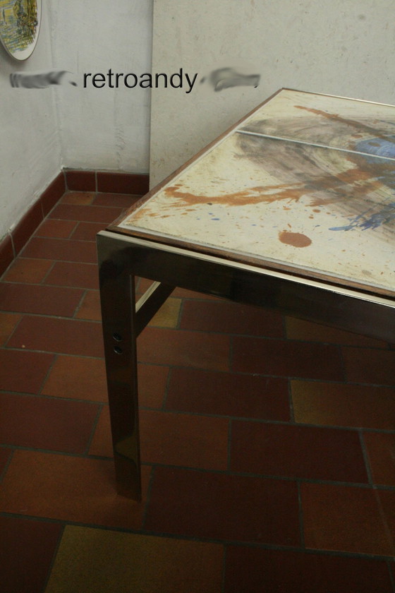 Image 1 of Vintage Deense Salontafel-Teak-Chrome