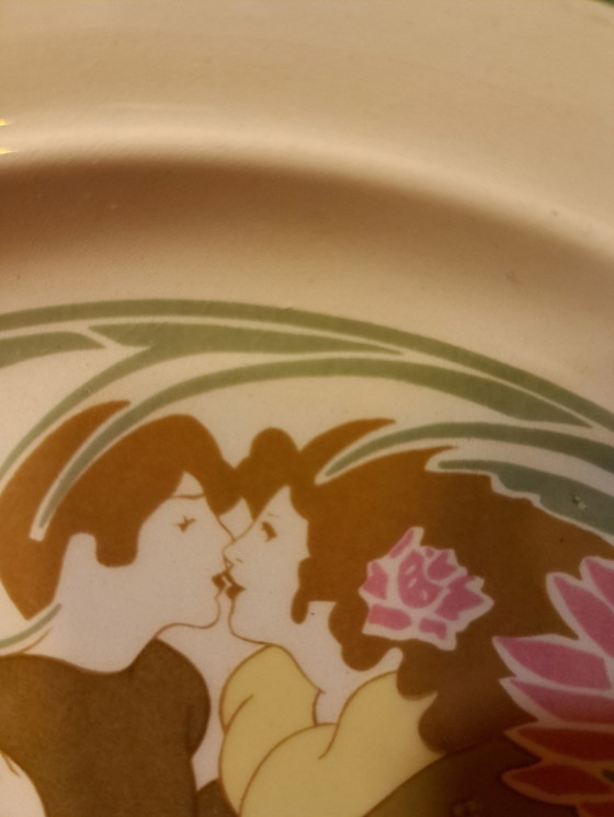 Image 1 of 1 X Luneville France Rond Sierbord Art Nouveau Jugend Stijl