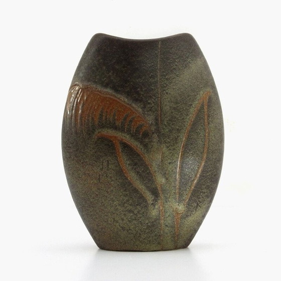 Image 1 of Vintage vaas van keramiek en murano glas door Scheurisch, Italië 1980