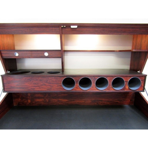 Vintage rozenhouten wandlowboard van Erik Buch voor Dyrlund, Denemarken 1960