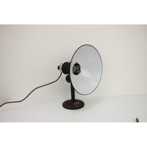 Vintage metalen tafellamp, Tsjecho-Slowakije 1950