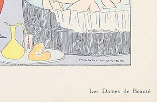 Les Dames De Beauté van Maggy Monier - Gesigneerde kleurenlithografie