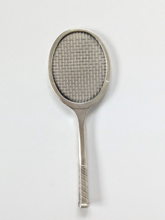 Image 1 of Tennis Racket Presse-papier | Verzilverd | Vintage