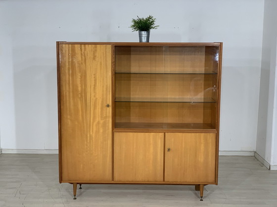 Image 1 of 60's buffetkast vitrinekast woonkamer kast vintage