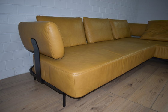 Image 1 of Lederen bank met elektrische zitdiepteverstelling Lederen hoekbank Sofa Hoekbank