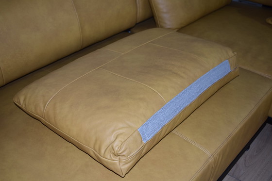 Image 1 of Lederen bank met elektrische zitdiepteverstelling Lederen hoekbank Sofa Hoekbank