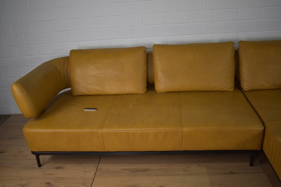 Image 1 of Lederen bank met elektrische zitdiepteverstelling Lederen hoekbank Sofa Hoekbank