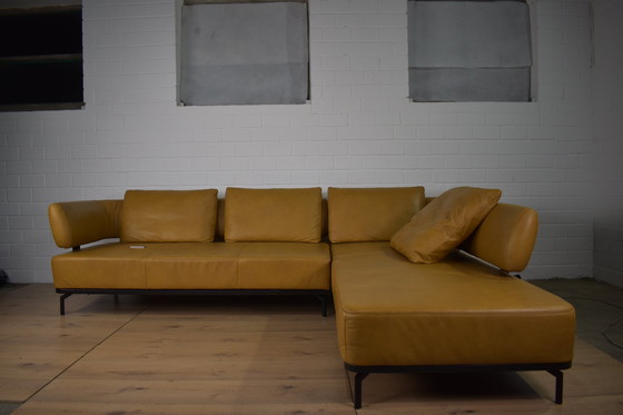 Image 1 of Lederen bank met elektrische zitdiepteverstelling Lederen hoekbank Sofa Hoekbank