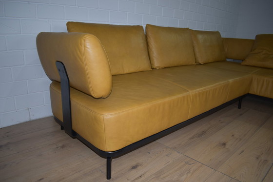 Image 1 of Lederen bank met elektrische zitdiepteverstelling Lederen hoekbank Sofa Hoekbank