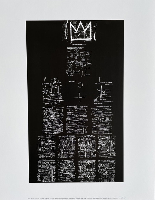 Jean Michel Basquiat (1960-1988), Tuxedo, 1982-3, copyright van Jean Michael Basquiat, Gedrukt in UK