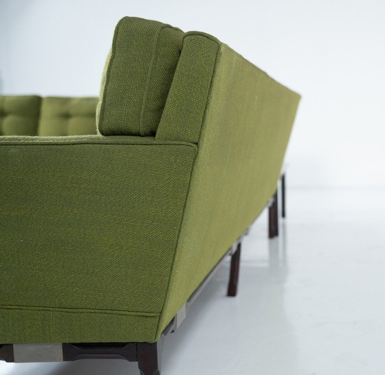 Image 1 of Mid Century Modern Groene Modulaire Sofa, Italië, 1970S - Originele Stoffering