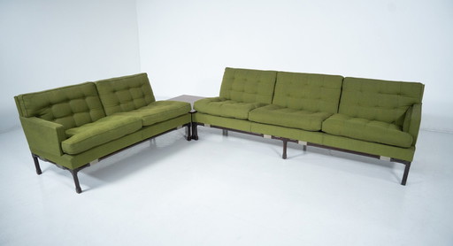 Mid Century Modern Groene Modulaire Sofa, Italië, 1970S - Originele Stoffering