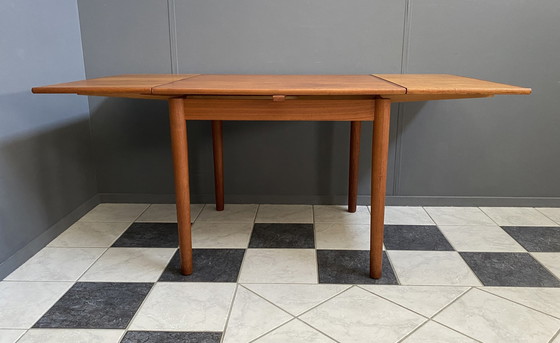 Image 1 of Deense Teak uitschuifbare eettafel jaren 60