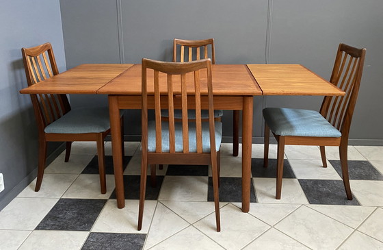 Image 1 of Deense Teak uitschuifbare eettafel jaren 60