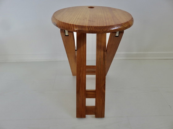 Image 1 of Opvouwbaar krukje in de stijl van Adrian Reed of Roger Tallon, jaren 70-80