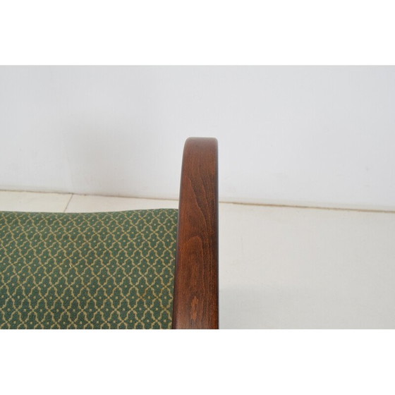 Image 1 of Vintage fauteuil in hout en stof van Jindrich Halabala, Tsjecho-Slowakije 1950