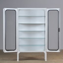 Vintage medisch kabinet van ijzer en glas, jaren 1970
