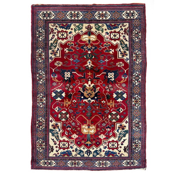 Image 1 of Vintage Ardebil vloerkleed van fluweel en katoen, Iran